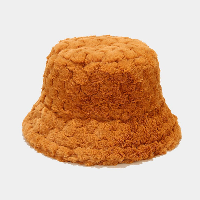 Wholesale Retro Autumn and Winter Warm Solid Color Bucket Hat JDC-FH-LvYi060