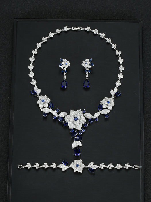 Wholesale Three-Piece Set Necklace Earrings Bracelet Party Wedding Dress Bride Dress Jewelry