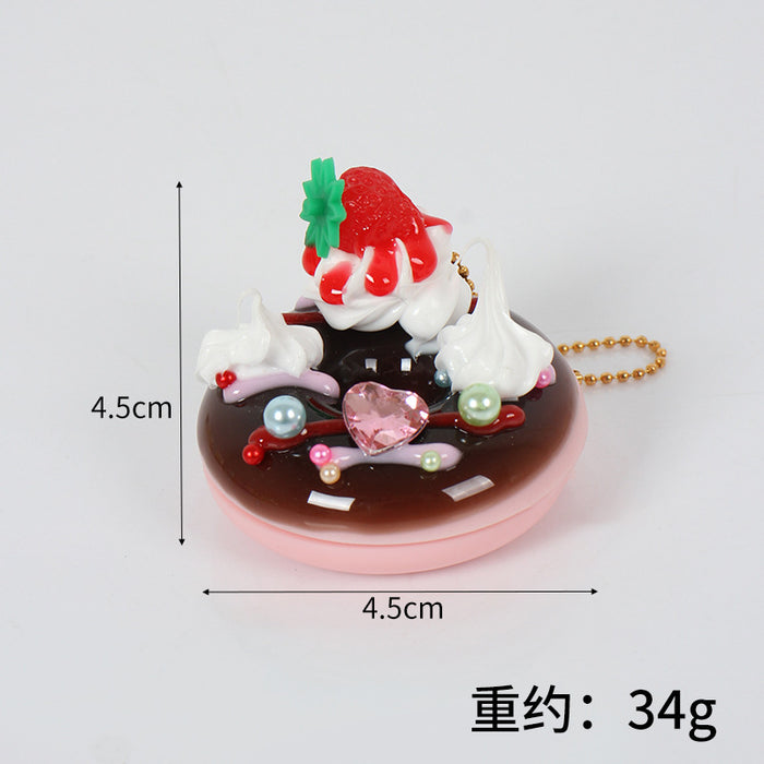 Wholesale PVC Donut Keychain Simulated Dessert Pendant Chic Bag Charm And Car Key Accessory MOQ≥5