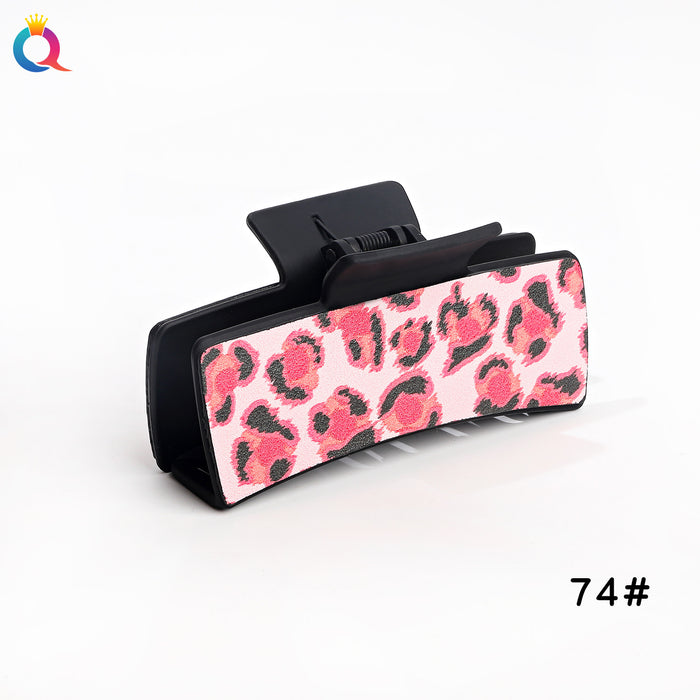 Wholesale  leopard print retro square Hair Clips
