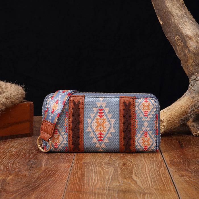 Wholesale Aztec Cotton Linen Printed Bohemian Wallet JDC-WT-MingG001