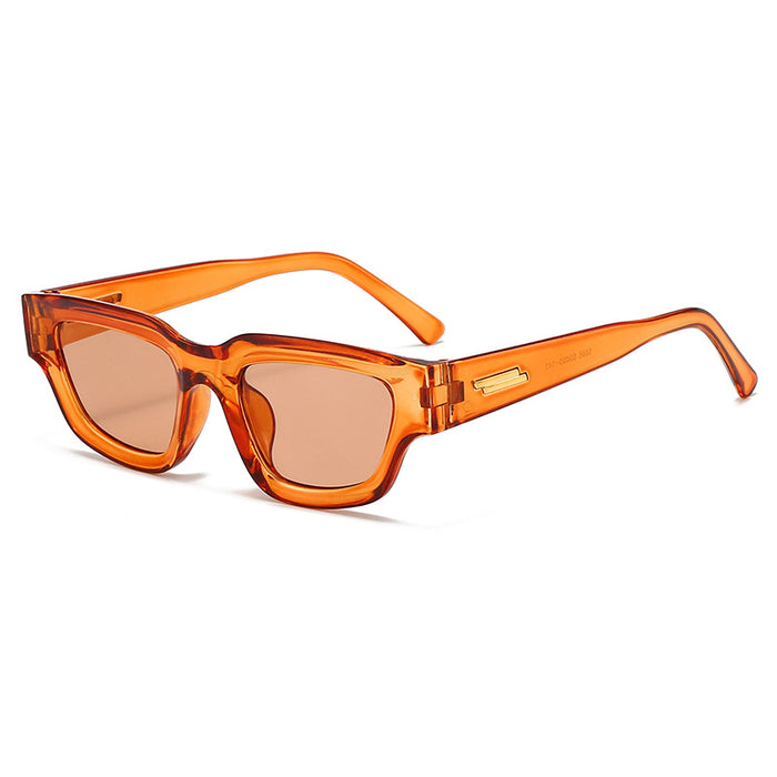 Wholesale New Transparent Small Box Sunglasses Trendy Personalized Sunglasses Retro Brown Sunglasses Wearing Sunglasses