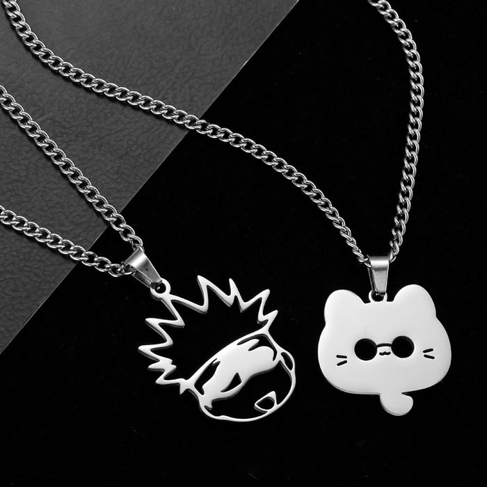 Wholesale Cute Cat Stainless Steel Necklace JDC-NE-Xinx006