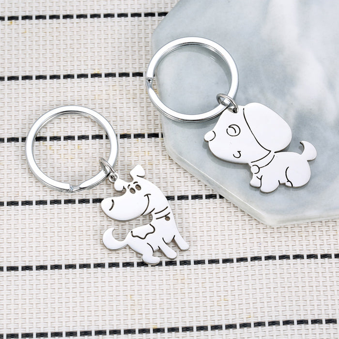 Wholesale Cartoon Puppy Stainless Steel Keychain JDC-KC-JinZ007