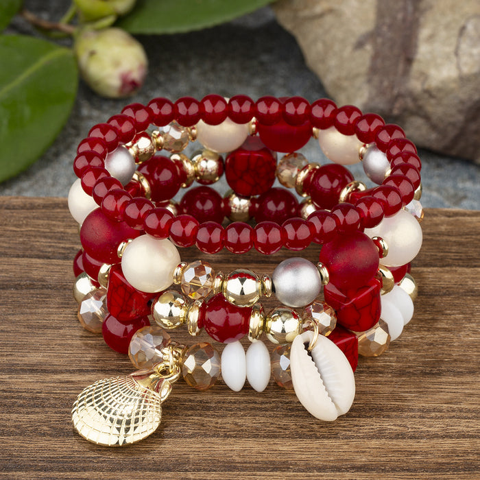 Wholesale Bohemian Shell Crystal Multi-layer Beads Bracelet JDC-BT-FeiYa007