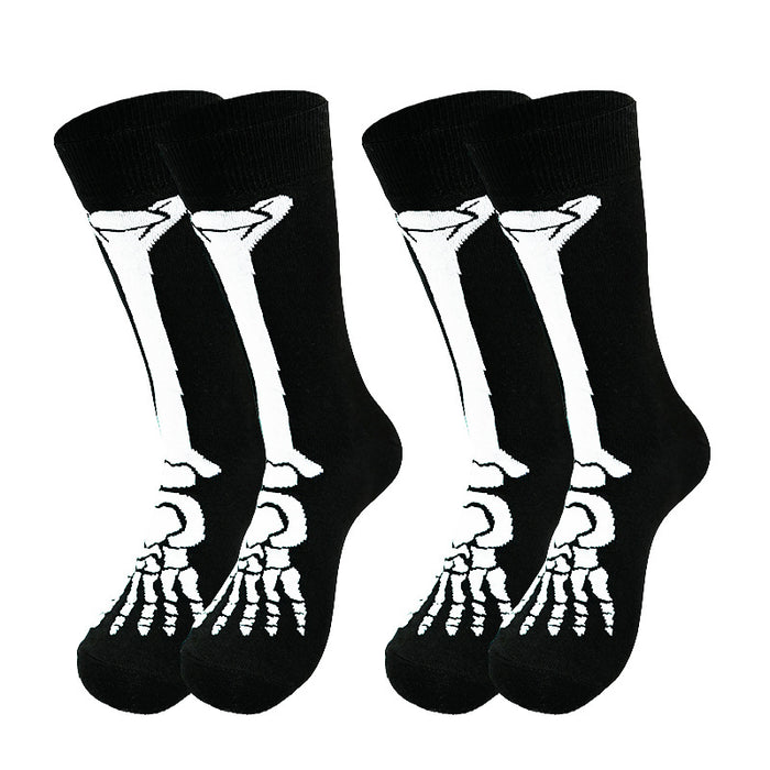 Wholesale  Skull Ghost Claw Cartoon Print Casual Socks Sweat-Absorbent Autumn and Winter Mid-Calf Socks Fun Socks