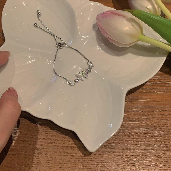 Wholesale Super fairy butterfly pull-out titanium steel bracelet with niche design, high-end feel, wholesale of bracelet accessories