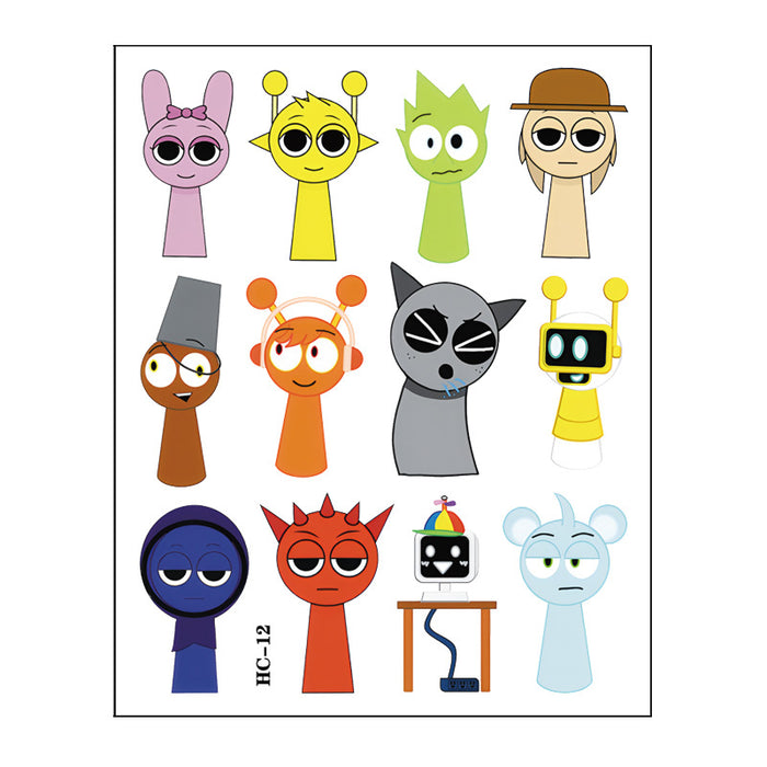 Wholesale Music Game Cartoon Water Transfer Disposable Decorative Sticker