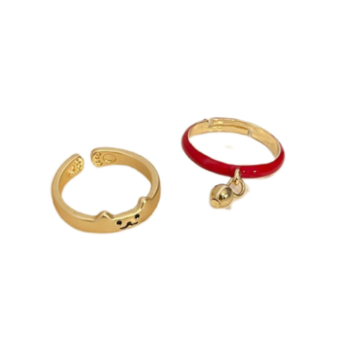 Wholesale Bell ring with unique niche design and open mouth matching ring