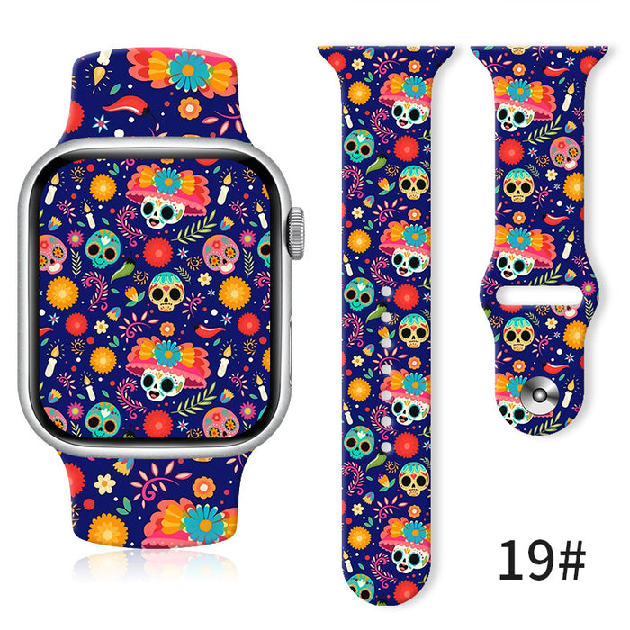 Wholesale Printed Silicone Watch Strap Wristband JDC-WD-NuoQi043