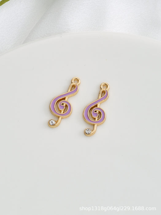 Wholesale 100 pcs Multi-colored musical note alloy DIY charms