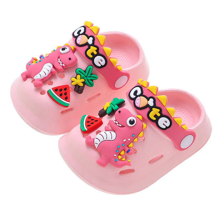 Wholesale Baby hole shoes dinosaur children's slippers indoor home non-slip