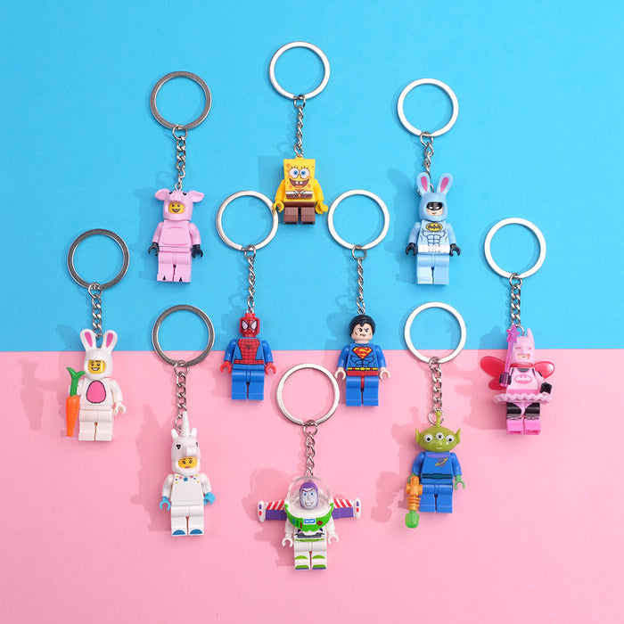 Wholesale of Cute Building Block Plastic Keychains JDC-KC-QMou022