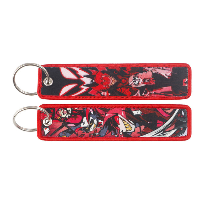 Wholesale Anime Style Cloth Keychain Woven Label Pendant Trendy Bag Charm Car Key Accessory For Everyday Use