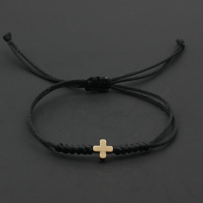 Wholesale Hand Woven Adjustable Fashion Gold Cross Bracelet JDC-BT-SX016