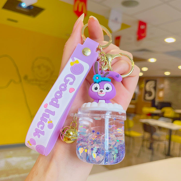 Wholesale Cartoon Doll Acrylic Quicksand Bottle Keychain JDC-KC-LiuFan020