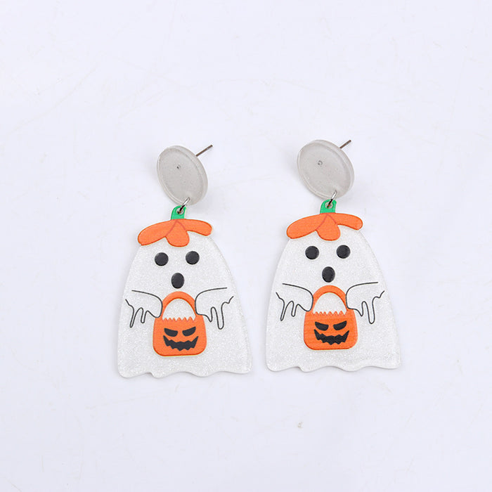 Wholesale  Earrings Earrings Fashion Personalized Acrylic Pumpkin Skull Flower Ghost Earrings Ear Jewelry
