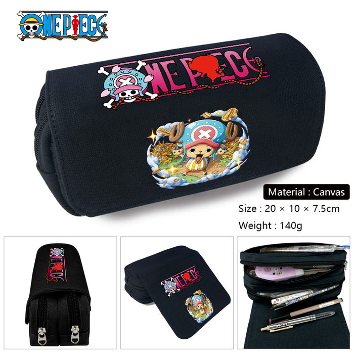 Wholesale Anime Canvas Pencil Case Multifunctional School Stationery Pouch For Students