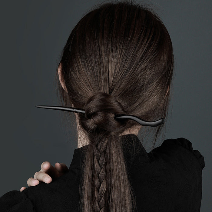 Wholesale Black Wooden Hairpin Back Head Hair Simple Retro Hairpin Headwear