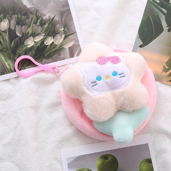 Wholesale Cute Flower Animal Coin Purse Mini Cute Circular Storage Bag Coin Purse Headphone Bag Holiday Gift JDC-WT-XG004