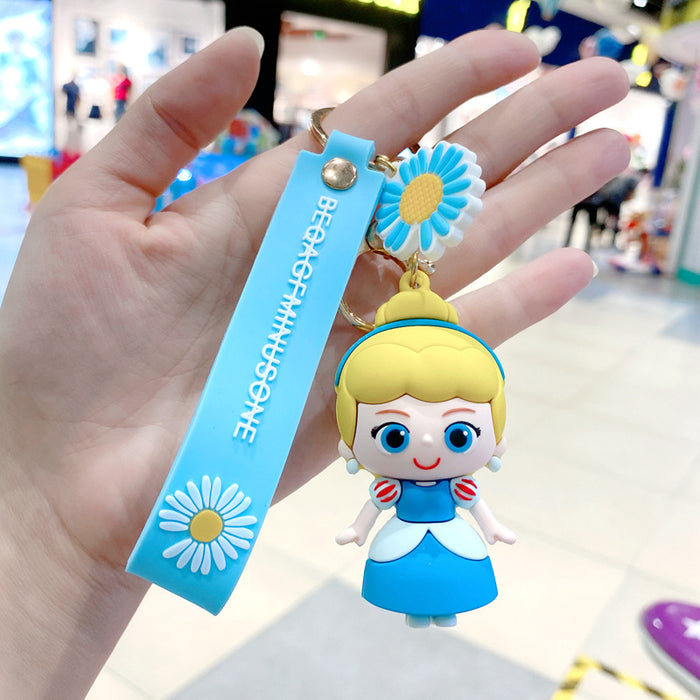 Wholesale Cartoon Princess Silicone Keychain Decorative Bag Charm MOQ≥2