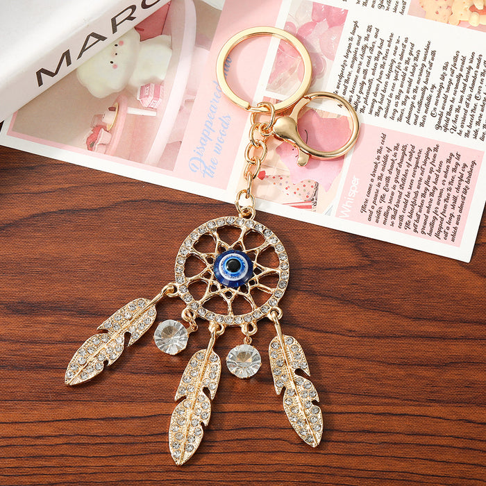 Wholesale Zinc Alloy Dream Catcher Feather Keychain Bag Charm Decorative Accessory