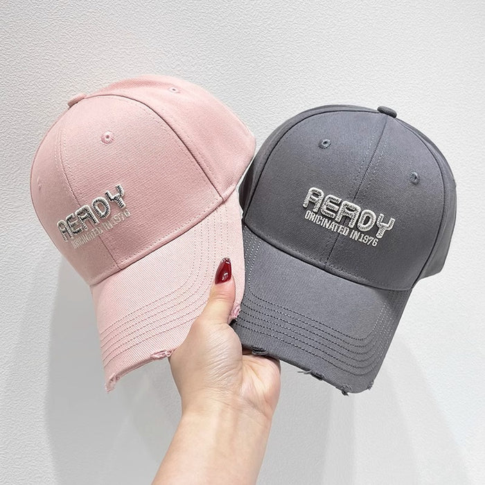 Wholesale Embroidered letters, perforated hardtop baseball cap, versatile street duckbill cap