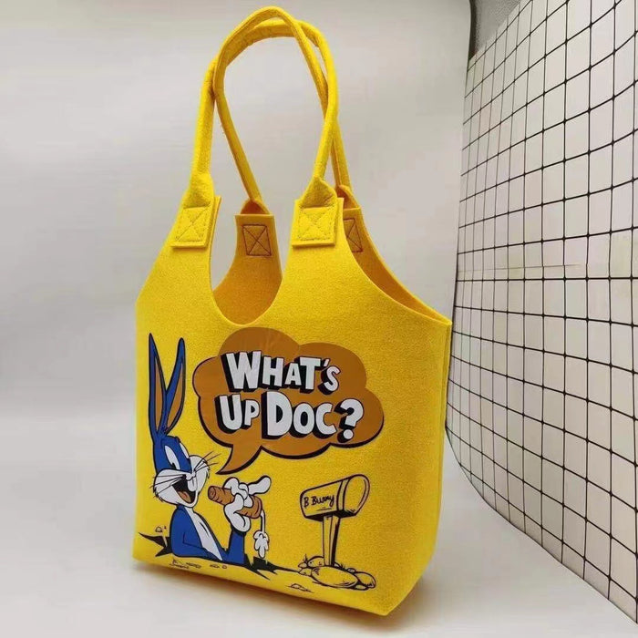 Wholesale Large capacity cartoon portable felt student handbag handbag super cute rabbit