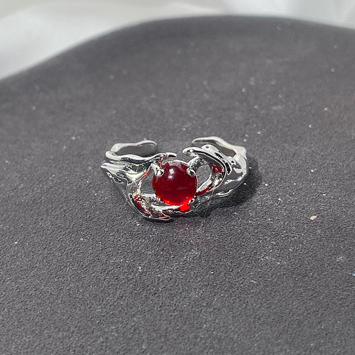 Wholesale Red high-end ring, layered, niche design, personalized ring
