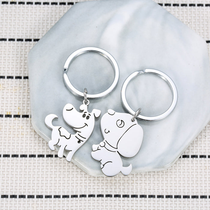 Wholesale Cartoon Puppy Stainless Steel Keychain JDC-KC-JinZ007