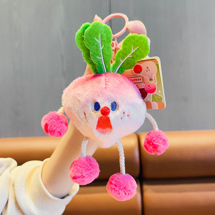 Wholesale Pull Scream Blue Flower Vegetable Plush Keychain