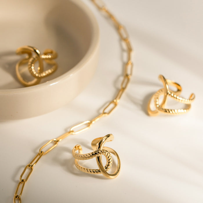 Wholesale Titanium steel irregular shape adjustable opening ring