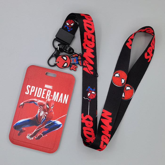 Wholesale Cartoon Superhero Bus Pass Holder With Neck Lanyard ABS Material Trendy Fashion Accessory