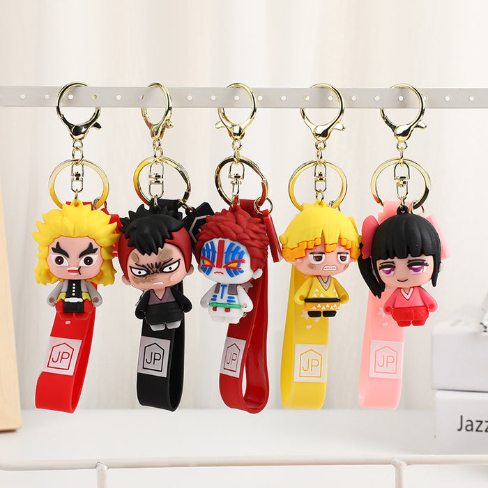Wholesale Creative silicone doll anime key pendant Q version key chain backpack pendant