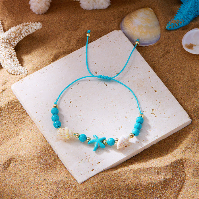 Wholesale Bohemian Sea Star Shell Beaded Bracelet Summer Beach Vacation Jewelry Accessory