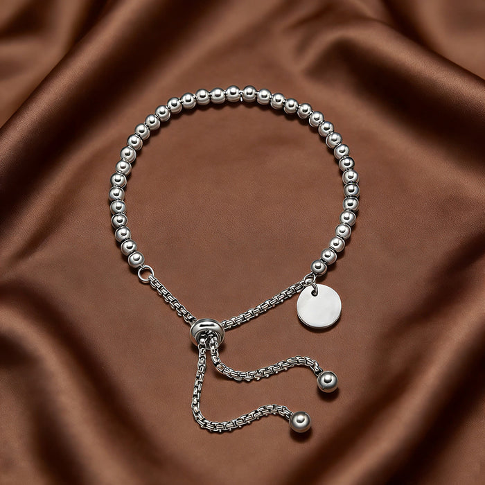 Wholesale Titanium steel round beaded bracelet for women