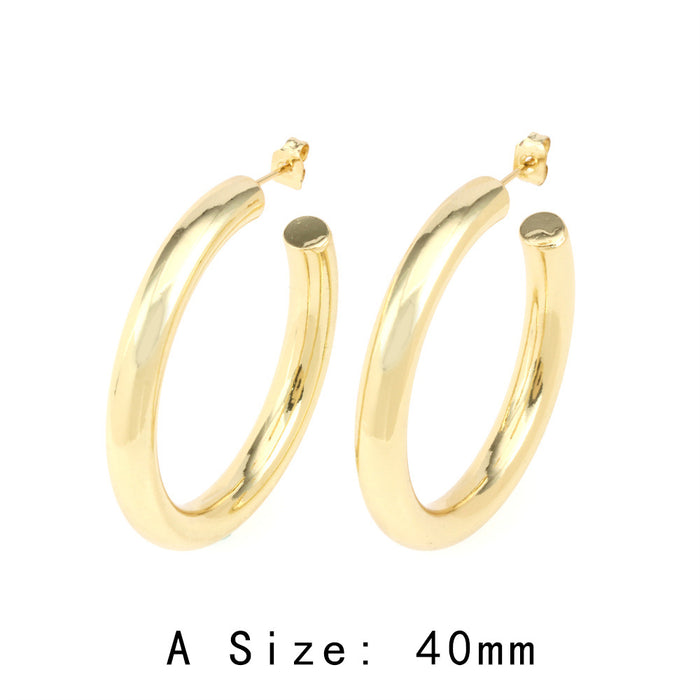 Wholesale Copper Plated 18K Gold Geometric Stud Earrings JDC-ES-TianYi003