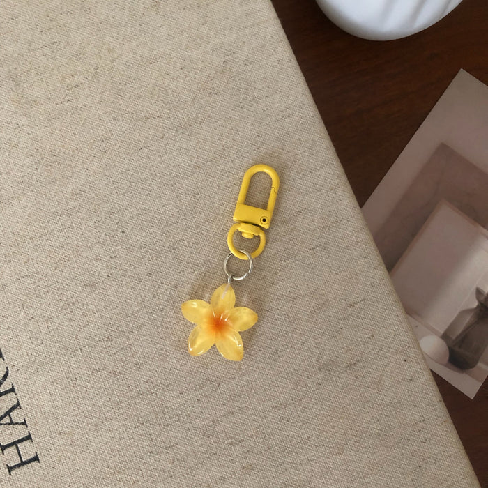 Wholesale Colorful transparent flower keychains