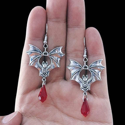 Wholesale Retro Bat Pendant Earrings Gothic Punk  Gift Zinc Alloy Jewelry Boutique Resale