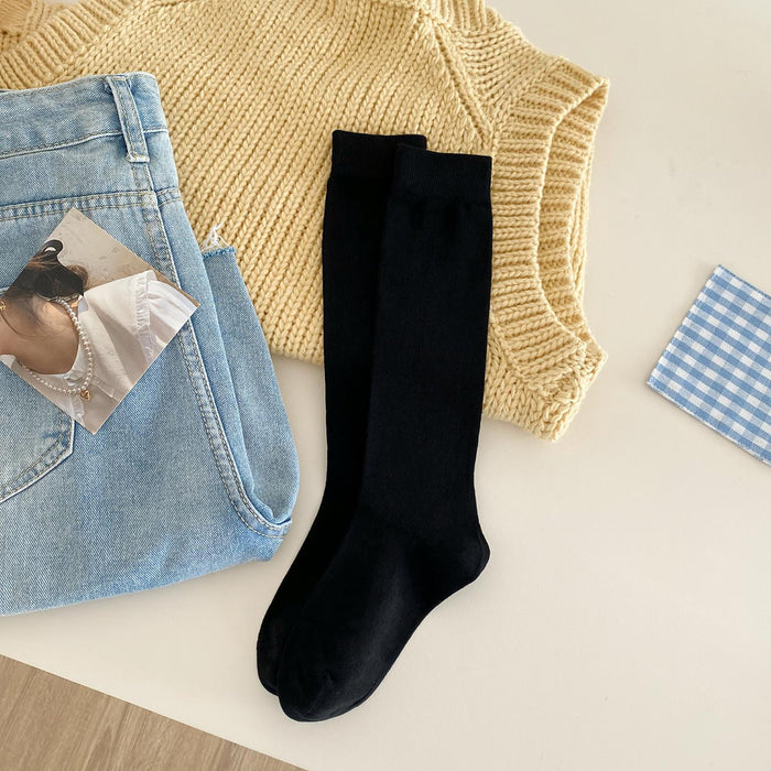 Wholesale Boneless socks, long tube socks, pure cotton solid color pile socks, calf socks
