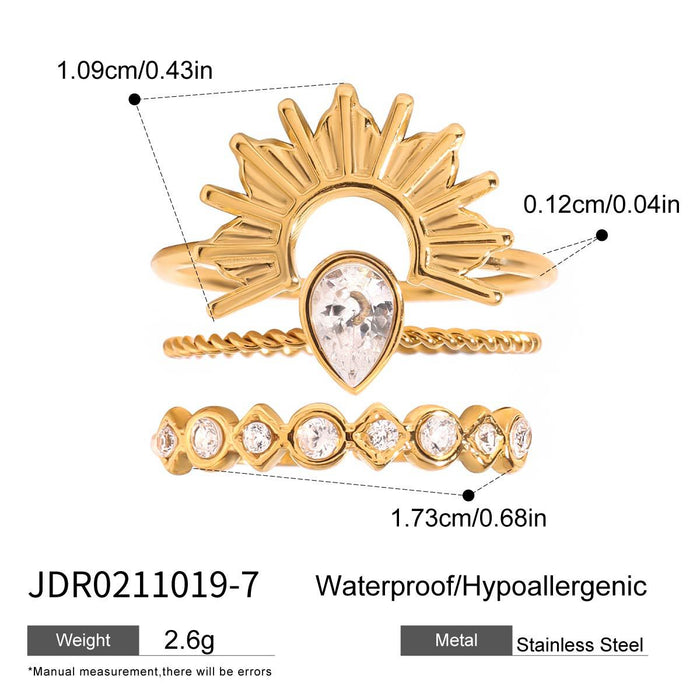 Wholesale Stainless steel diamond ring stacking ring titanium steel jewelry