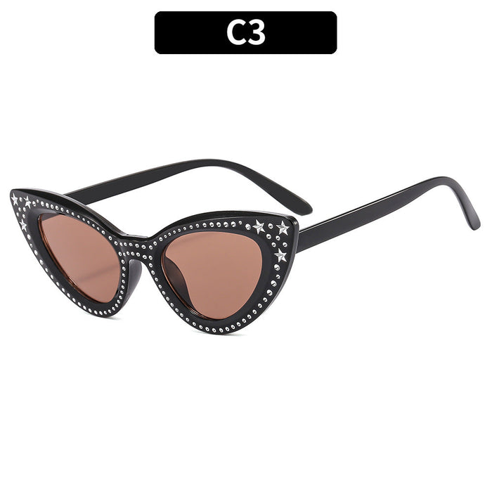 Wholesale 2024 Cat Eye Diamond PC Sunglasses JDC-SG-XIa069