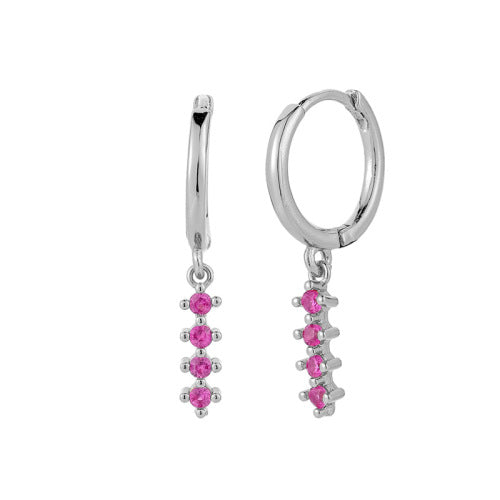 Wholesale Round Zircon Row of Diamond Earrings