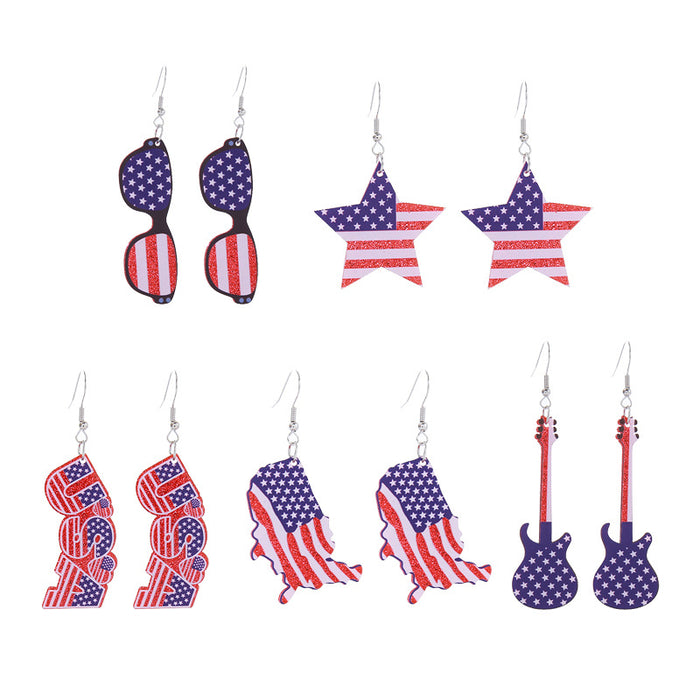 Wholesale Acrylic American Flag Earrings JDC-ES-ChouTteng014