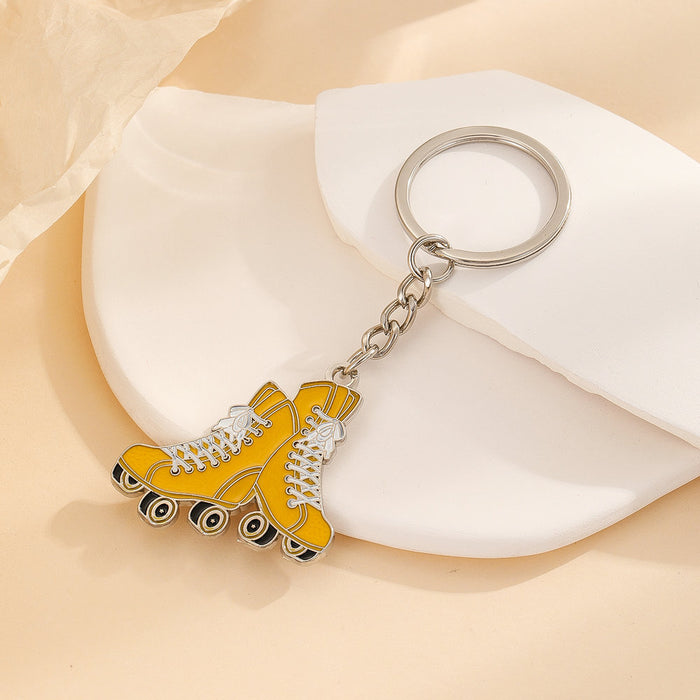 Wholesale Cute roller skate metal keychain
