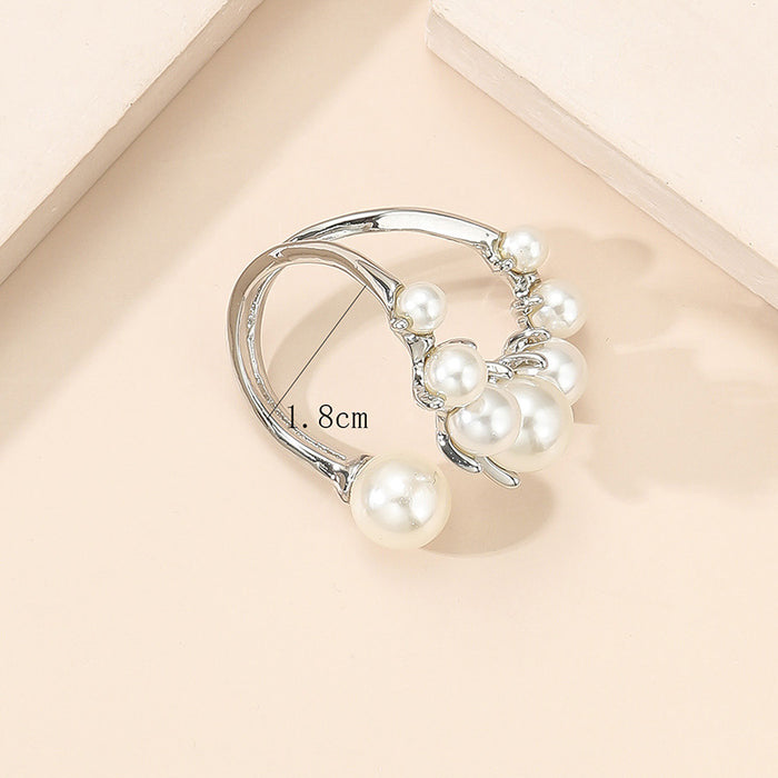 Wholesale Classic Simple Elegant Unique  Asymmetrical Pearl Open Ring