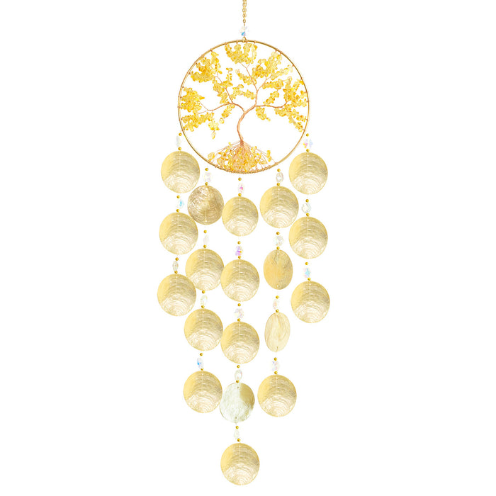 Wholesale Handmade Gold Shell Fortune Tree Wind Chime Home Decor Boutique
