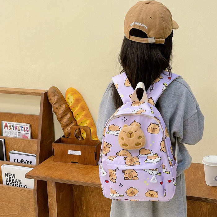 Wholesale Capibara Backpack Cartoon Children's Backpack Kindergarten Large Capacity Schoolbag