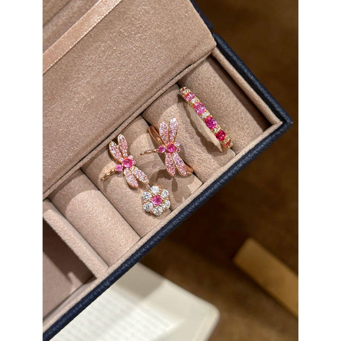 Wholesale Vintage Full Rhinestone Dragonfly Pendant Necklace and Ring Set