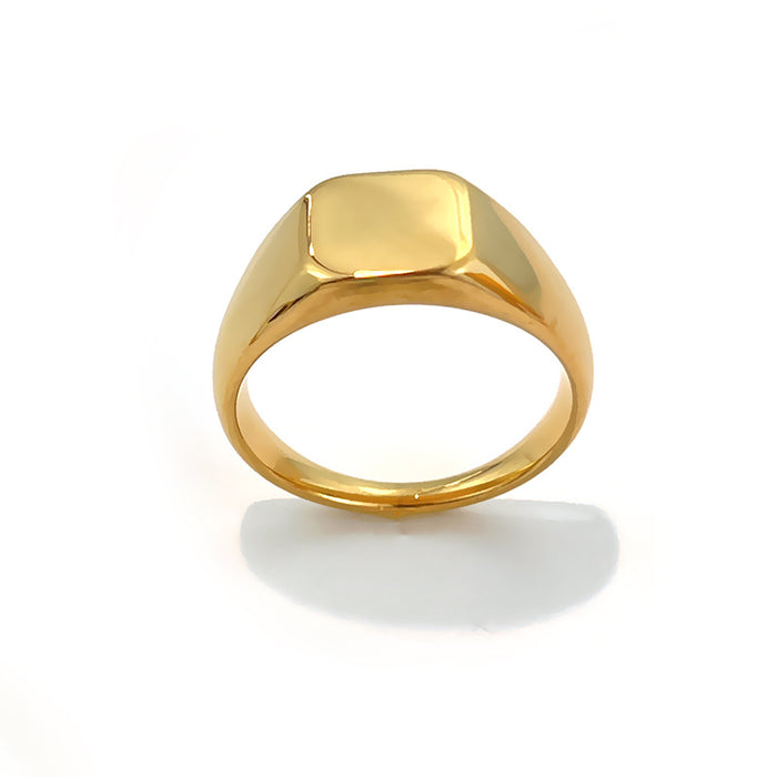 Wholesale Gold-Plated Stainless Steel Square Rings